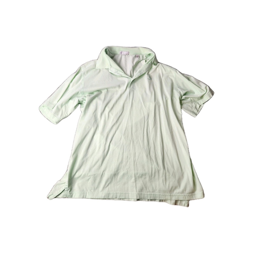 PETER MILLAR‎ Light Green Short Sleeve Cotton Polo Shirt Large Golf